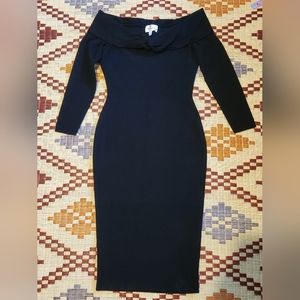 Milly A Twist Off the Shoulders Dress. Sz Small. Black. EUC.